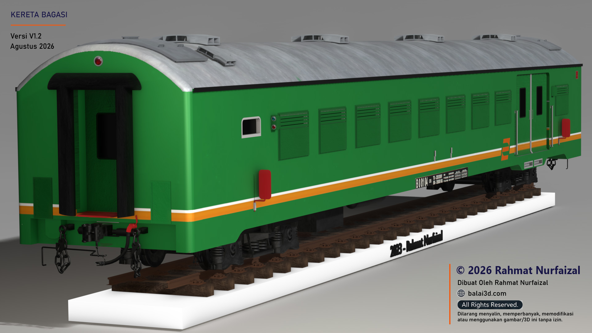Model 3D Kereta Bagasi Tipe 2 Tahun 2012